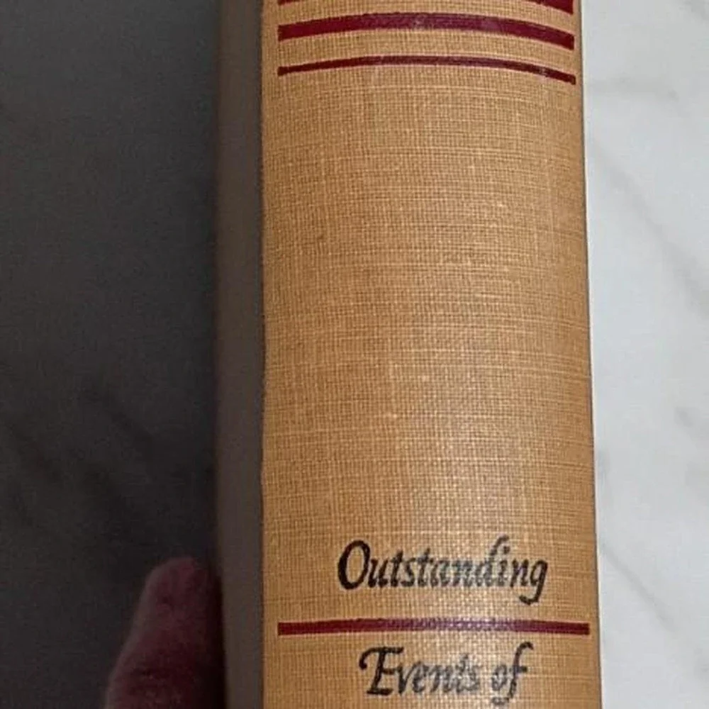 Vintage Outstanding Events of 1953 Hardcover History Book Tan Clothbound